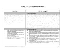 Red Flags for Board Members