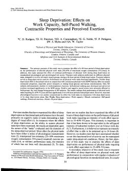 Sleep Deprivation: Effects on Work Capacity, Self