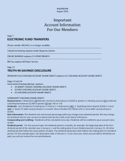 Important Account Information For Our Members