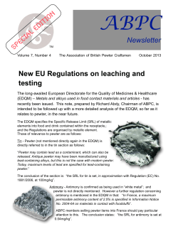 October 2013 - Association of British Pewter Craftsmen