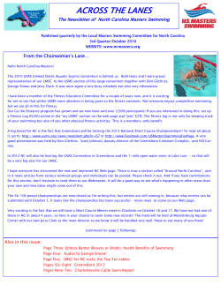 October 2010 ATL - draft - North Carolina Masters Swimming