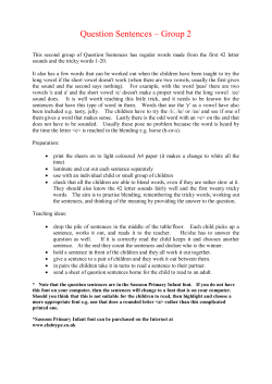 Question Sentences &ndash; Group 2 - Speld-sa