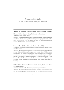 abstracts of the previous sessions