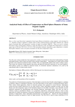 Analytical Study of Effect on Hard Sphere Diameter of
