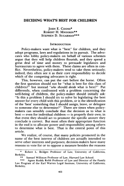 deciding what`s best for children - Berkeley Law