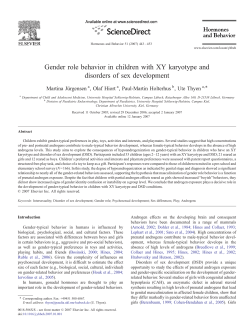Gender role behavior in children with XY karyotype