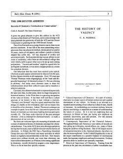 THE HISTORY OF VALENCY - School of Chemical Sciences