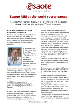 Esaote MRI at the world soccer games