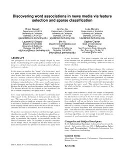 Discovering word associations in news media via feature selection