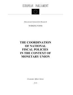 the coordination of national fiscal policies in the context of monetary