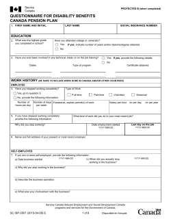 questionnaire for disability benefits canada