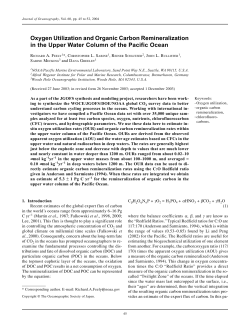 Oxygen Utilization and Organic Carbon Remineralization in the