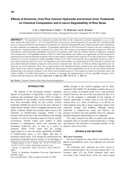 Effects of Ammonia, Urea Plus Calcium Hydroxide and Animal Urine