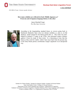 Buckeye East Asian Linguistics Forum u.osu.edu/beal How many