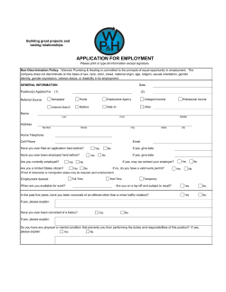 Employment Application User Form PDF Setup