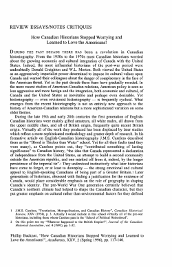 REVIEW ESSAYS/NOTES CRITIQUES How Canadian Historians