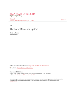 The New Domestic System - Iowa State University Digital Repository