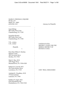 MARK D. FREEMAN, ESQUIRE - Shaken Baby Syndrome Defense