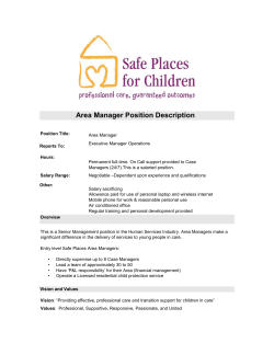 Area Manager Position Description