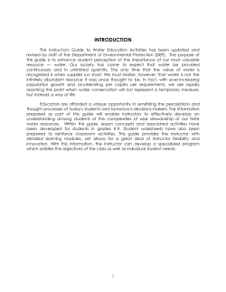 Instructor`s Guide to Water Education Activities