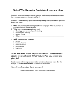 United Way Campaign: Fundraising Events and Ideas