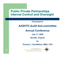 Public Private Partnerships Internal Control and Oversight