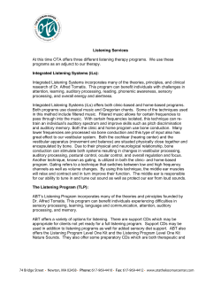 Listening Services At this time OTA offers three different listening