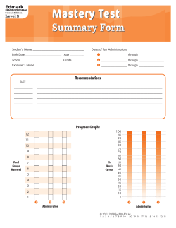 Mastery Test Mastery Test - Pro-Ed