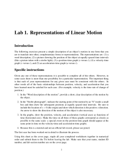 Representations of Motion