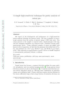 A simple high-sensitivity technique for purity analysis of xenon gas.