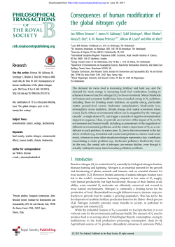 Consequences of human modification of the global nitrogen cycle