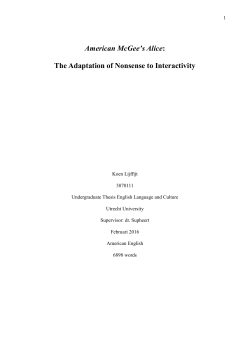 American McGee`s Alice: The Adaptation of Nonsense to Interactivity