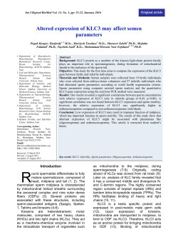 Altered expression of KLC3 may affect semen parameters