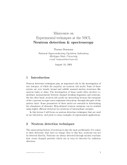 Introductory lecture on neutron detection and spectroscopy