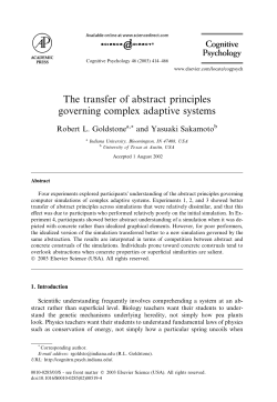 The transfer of abstract principles governing complex adaptive