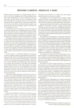 HISTORIC GARDENS - HERITAGE @ RISK!