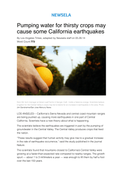 Pumping water for thirsty crops may cause some California