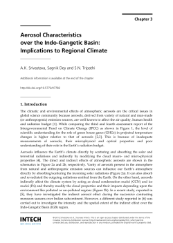 Aerosol Characteristics over the Indo