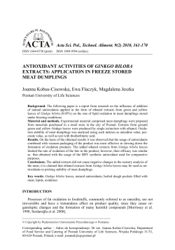 ANTIOXIDANT ACTIVITIES OF GINKGO BILOBA EXTRACTS