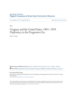 Diplomacy in the Progressive Era - Digital Commons @ Kent State