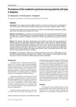Prevalence of the metabolic syndrome among patients with type 2