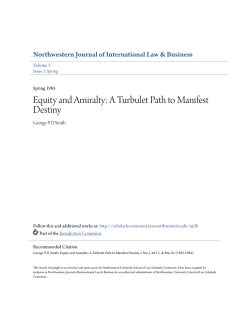Equity and Amiralty: A Turbulet Path to Manifest Destiny