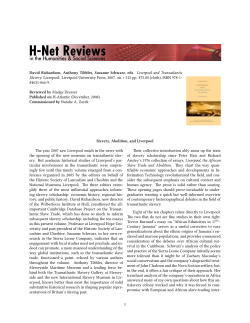 Slavery, Abolition, and Liverpool - H-Net