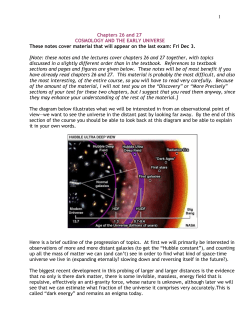 1 Chapters 26 and 27 COSMOLOGY AND THE EARLY UNIVERSE