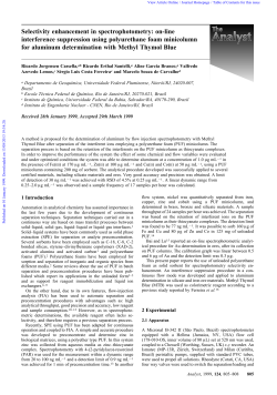 Selectivity enhancement in spectrophotometry: on-line
