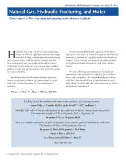 Shale Gas &ndash; Natural Gas Hydraulic Fracturing and Water