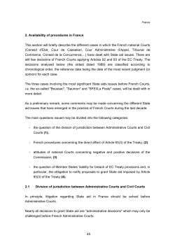 45 2. Availability of procedures in France This section will briefly