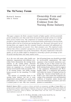 Evidence from the Nursing Home Industry
