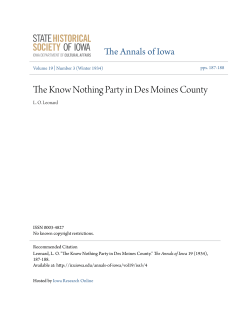 The Know Nothing Party in Des Moines County
