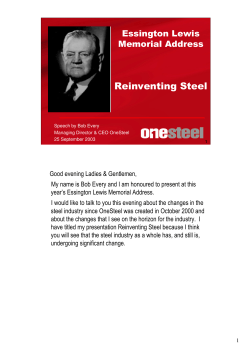 Essington Lewis Memorial Speech